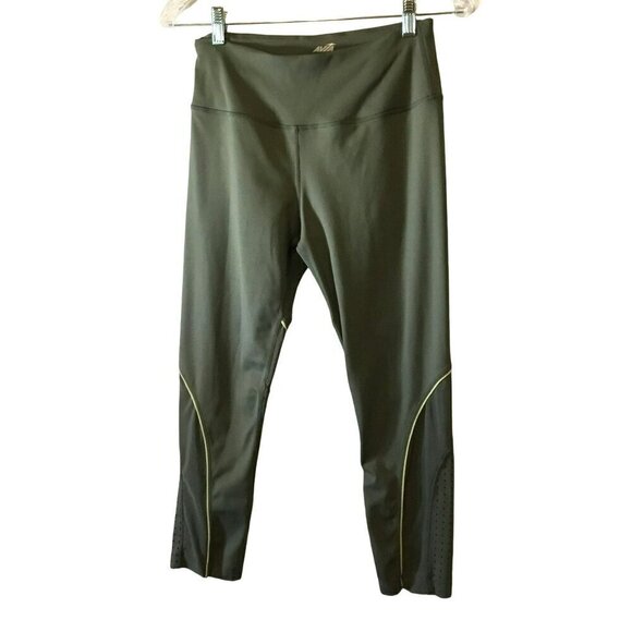 Avia Leggings Mesh Leg Perforated Ankle Athletic Green Women's Size Medium Gym - Picture 1 of 8